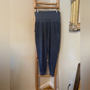 GAP BRUSHED TECH JERSEY JOGGERS FOLD OVER WAIST BLUE SMALL